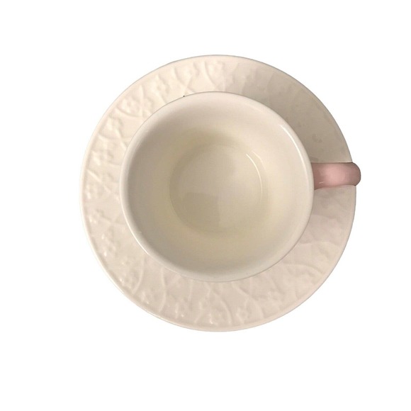 TEKBIR Espresso Cup and Saucer Cream Pink Handle by Jewellery Emirates Porcelain - Picture 2 of 6